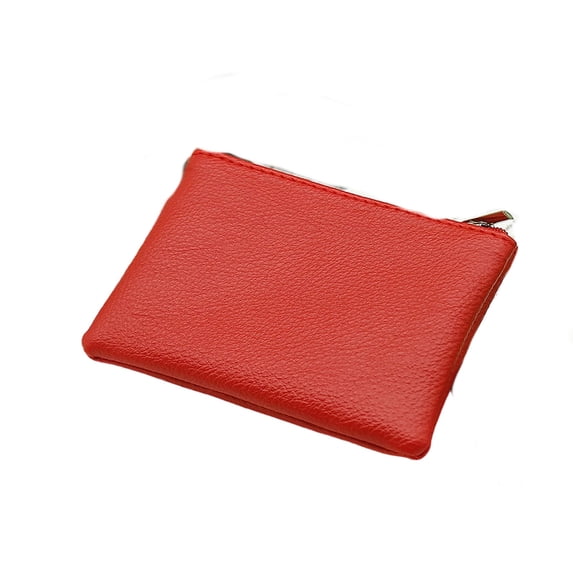 Zipper Coin Purse, PU Leather Small Portable Litchi Pattern Minimalist Wallet for Women Travel and Lightweight Storage for Key and Change in Daily Use, 2pc