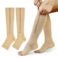Zipper Compression Open Toe 1520 MmHg Stockings for Men and Women