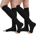 thumbnail image 1 of Zipper Compression Socks for Women - UNEEI 2 Pairs Open Toe Compression Socks, Knee High Support Stockings for Circulation, Varicose Veins, Swelling & Recovery, 1 of 8