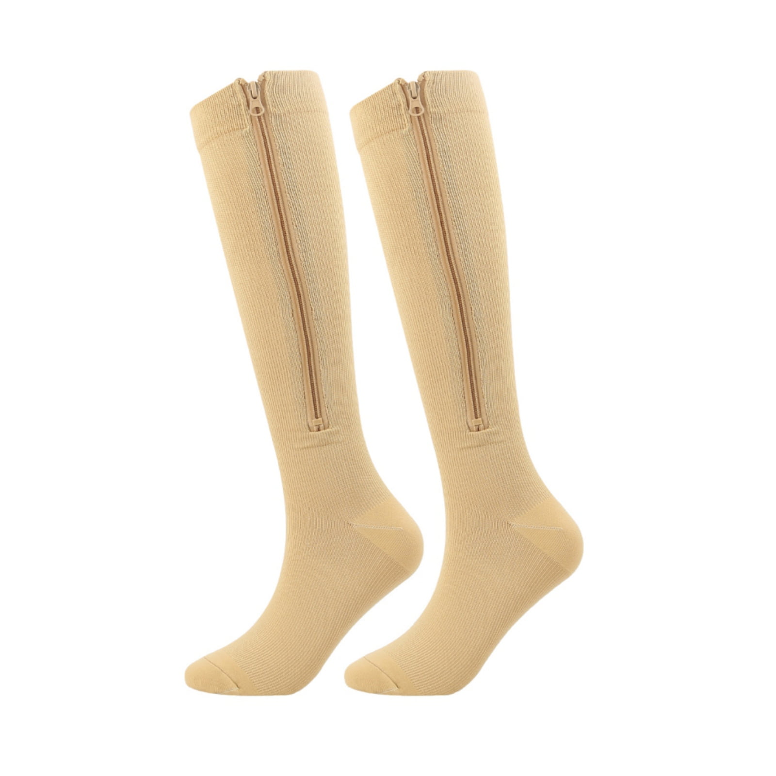 Zipper Compression Socks for Men & Women, 15-20 mmHg Closed Toe ...