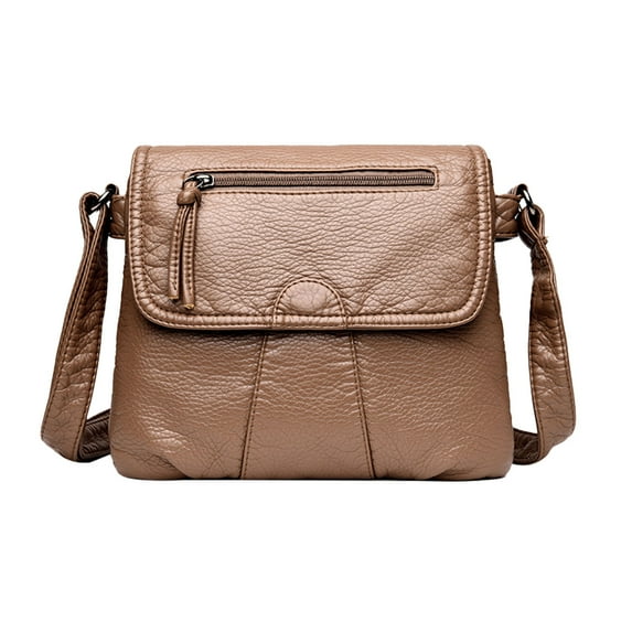 Zipper Crossbody Bag with Wide Shoulder Strap Phone Wallet, Shoulder Purse, Multiple Zipper Pockets.