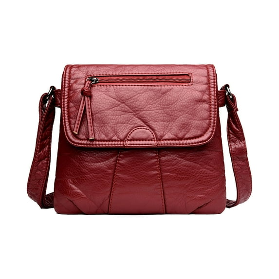 Zipper Crossbody Bag with Wide Shoulder Strap Phone Wallet, Shoulder Purse, Multiple Zipper Pockets.