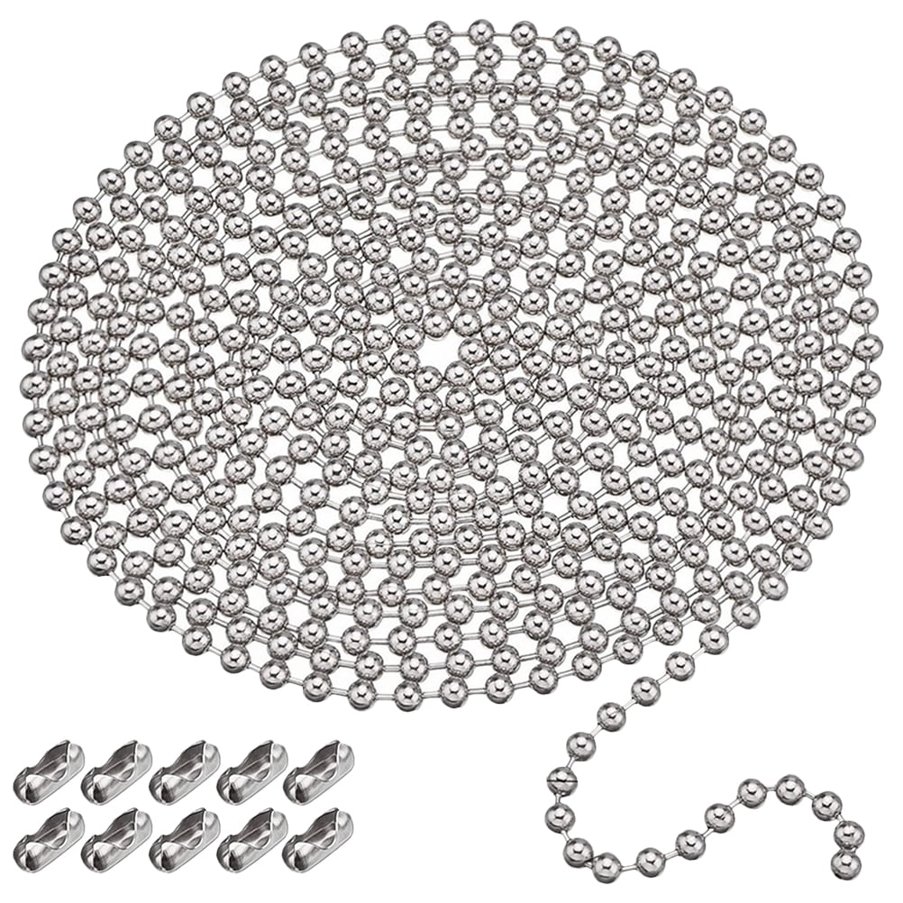 Zipper Extension Ceiling Fan Pull Chain Metal Replacement Lamp Extender Roller Blinds