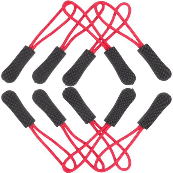 Zipper Extension Cord Pulls Slider Replacement Instant Fixer Drawstring 20 Pcs Red