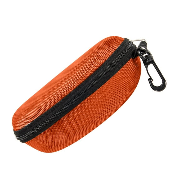 Zipper Eyeglasses Case Holder,Portable Travel Zipper Hard Box Glasses Sunglasses Case Box Protector for Men Women,6.69x2.36" Shockproof Shell Sunglasses Organizer with Zipper,Orange