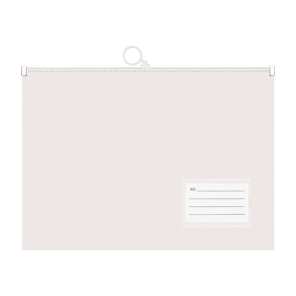 Zipper File Bag, Waterproof Document Organizer, A4 Large Capacity Plastic Storage Folder with Smooth Circular Zipper, Reinforced Opening, Translucent Frosted Texture for Office and Travel Use