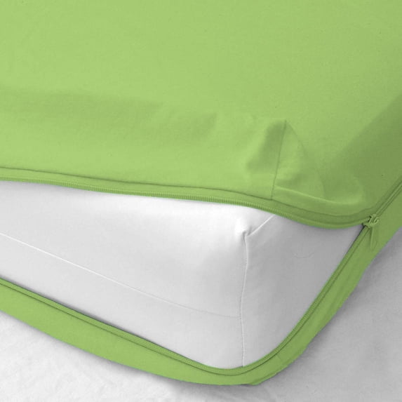 Zipper Fitted Sheet - Hotel Quality Bottom Sheet - 14" inch Snug Deep Pocket Cal-King Size Zipper Encasement Pure 300TC Cotton Bed Sheets Mattress Cover - Sage Solid.