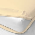 thumbnail image 1 of Zipper Fitted Sheet - Hotel Quality Bottom Sheet - 14" inch Snug Deep Pocket Twin-XL Size Zipper Encasement Pure 300TC Cotton Bed Sheets Mattress Cover - Ivory Solid., 1 of 5