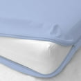 thumbnail image 1 of Zipper Fitted Sheet - Hotel Quality Bottom Sheet - 30" inch Snug Deep Pocket Twin-XL Size Zipper Encasement Pure 300TC Cotton Bed Sheets Mattress Cover - Light Blue Solid., 1 of 5