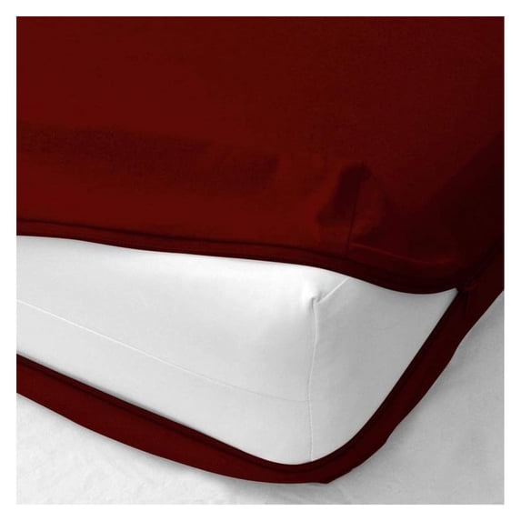 Zipper Fitted Sheet - Brushed Hotel Quality Bottom Sheet 16 inch Extra Deep Pocket Soft Microfiber -Shrinkage and Fade Resistant-Easy Care -1 Fitted Sheet (Burgundy, Full)