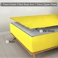 thumbnail image 1 of Zipper Fitted Sheet, (California King Size 72x84) 10 Inch Deep Pocket, 100% Egyptian Cotton, 800 TC, Stripe Yellow Color., 1 of 7