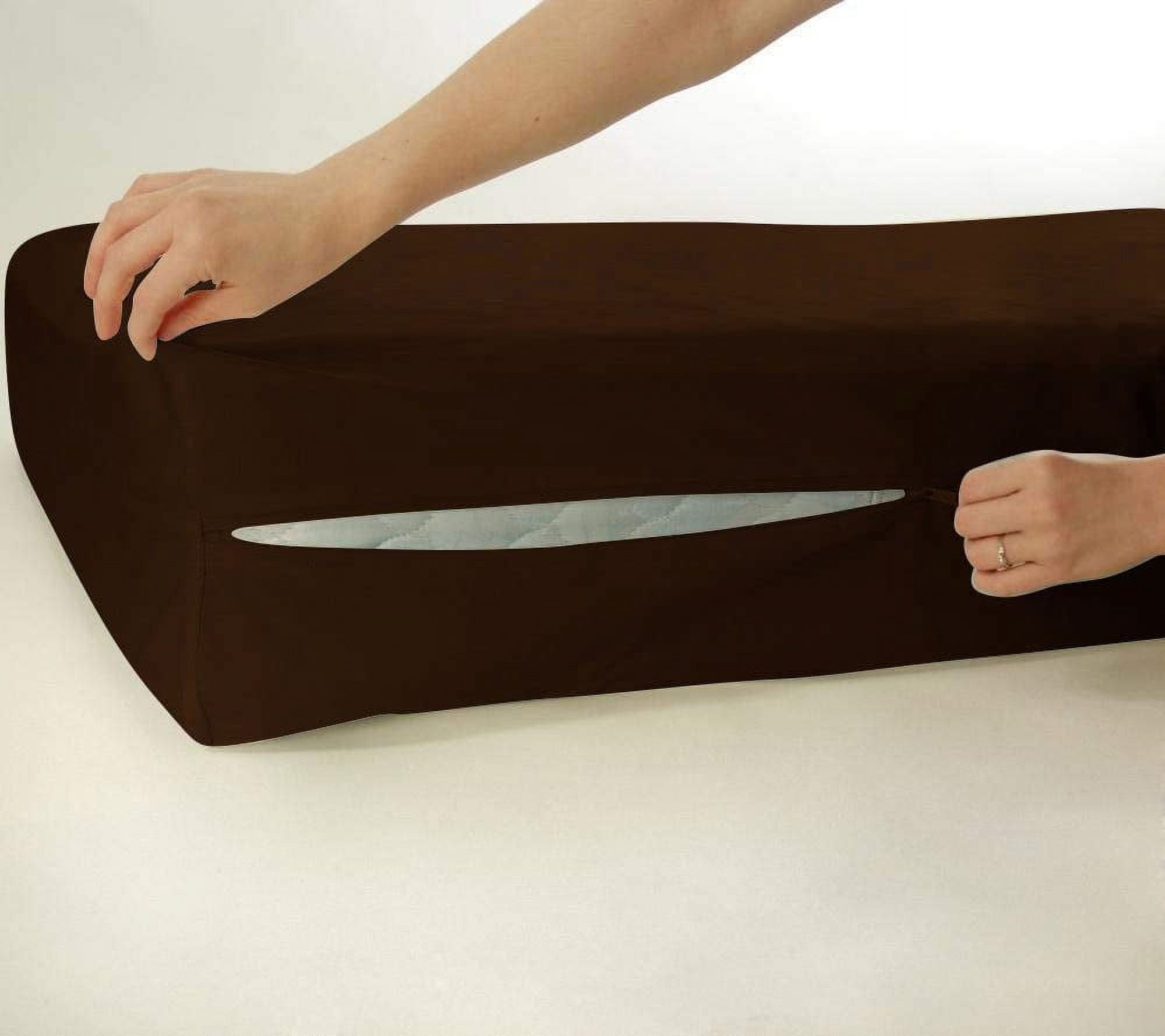 Zipper Fitted Sheet Extra Deep Pocket 22" Inch 100 Egyptian Cotton