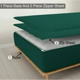 thumbnail image 1 of Sheet has Zipper Fitted Sheet, (Full Size 54x75) 18 Inch Deep Pocket, 100% Egyptian Cotton, 800 TC, Solid Teal Green Color., 1 of 10