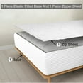 thumbnail image 1 of Zipper Fitted Sheet, (King Size 76x80) 26 Inch Deep Pocket, 100% Egyptian Cotton, 800 TC, Stripe White Color., 1 of 7