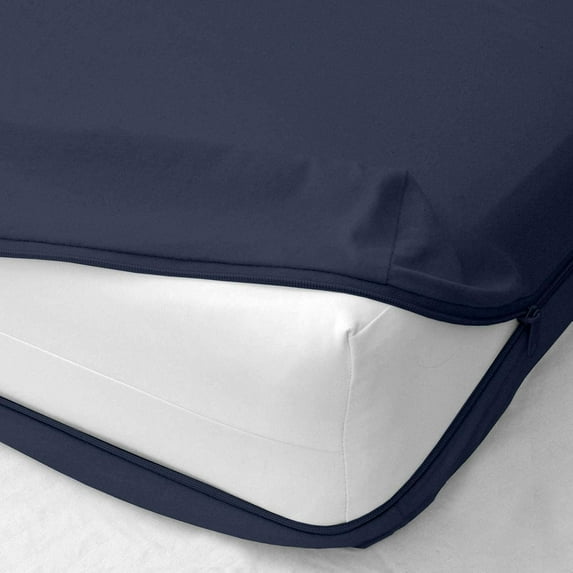 Zipper Fitted Sheet - Pure Egyptian Cotton 800 Thread Count 1 Piece Queen, Navy - Zippered Closure 18"inch Deep Pocket