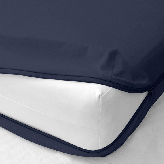 Zipper Fitted Sheet - Pure Egyptian Cotton 800 Thread Count 1 Piece Queen, Navy - Zippered Closure 18"inch Deep Pocket
