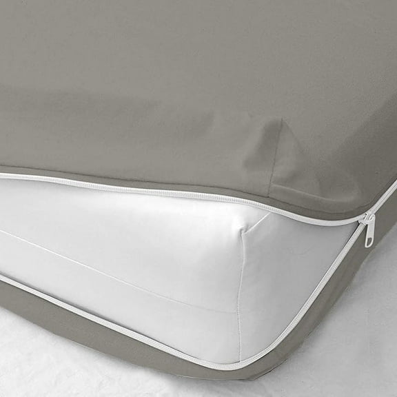 Zipper Fitted Sheet Pure Microfiber- Queen Size Upto 12 Inch Deep Pocket- Light Grey Color