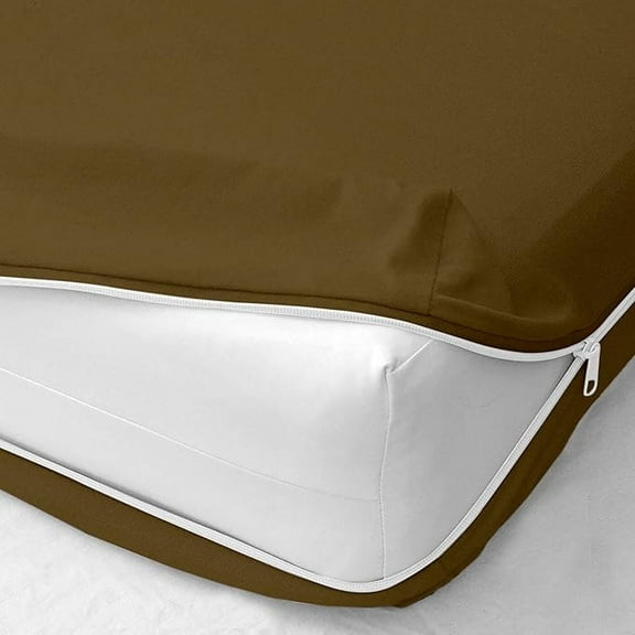 Zipper Fitted Sheet Pure Microfiber- Twin Size Upto 12 Inch Deep Pocket- Taupe Color