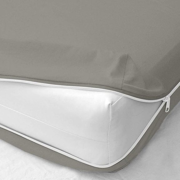 Zipper Fitted Sheet Pure Microfiber- Twin Size Upto 8 Inch Deep Pocket- Light Grey Color