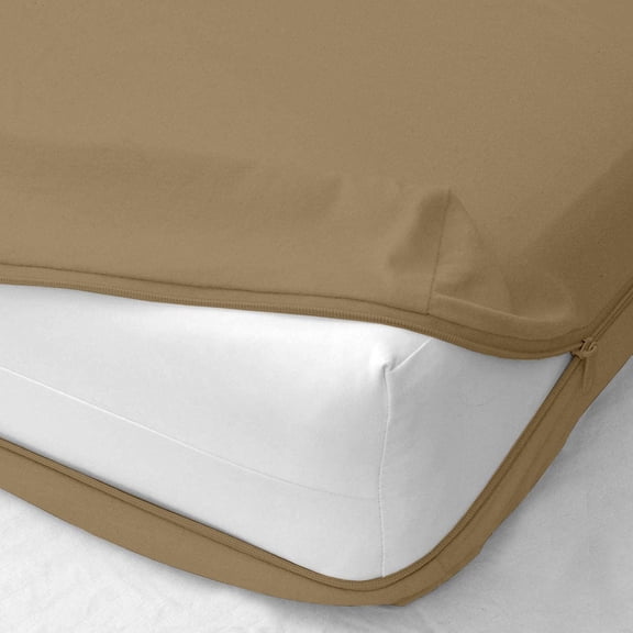 Zipper Fitted Sheet - Pure Pima Cotton 800 Thread Count 1 Piece King, Taupe - Zippered Closure 14"inch Deep Pocket