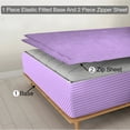 thumbnail image 1 of Zipper Fitted Sheet, (Queen Size 60x80) 8 Inch Deep Pocket, 100% Egyptian Cotton, 800 TC, Stripe Lillac Color., 1 of 7