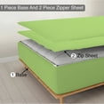 thumbnail image 1 of Sheet has Zipper Fitted Sheet, (Twin Size 39x75) 21 Inch Deep Pocket, 100% Egyptian Cotton, 800 TC, Solid Sage Color., 1 of 10