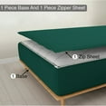 thumbnail image 1 of Sheet has Zipper Fitted Sheet, (Twin XL Size 39x80) 26 Inch Deep Pocket, 100% Egyptian Cotton, 800 TC, Solid Teal Green Color., 1 of 9