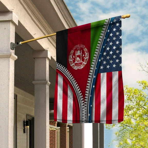 Zipper Flag American Show Afghan Flag USA Afghanistan Patriotic Root House Flag (29.5x39.5) Double Sided-USA Flags Premium Polyester-Decorative Indoor Outdoor Flag