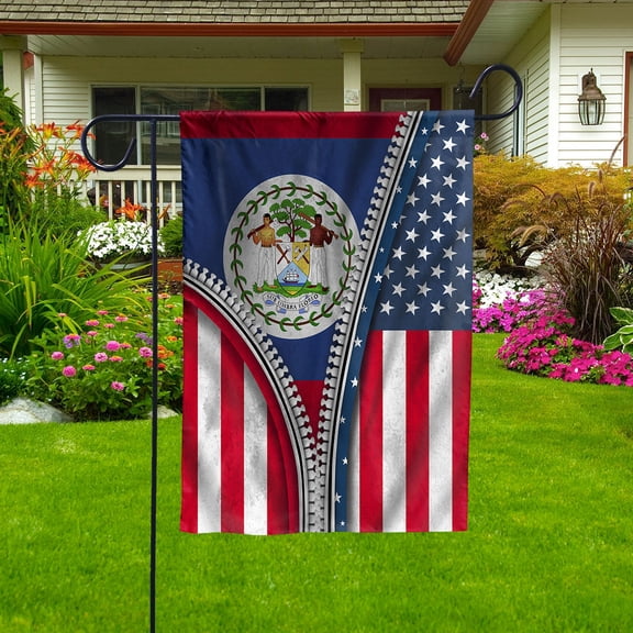 Zipper Flag American Show Belizean Flag USA Belize Patriotic Root Garden Flag (11.5x17.5) Double Sided-USA Flags Premium Polyester-Decorative Indoor Outdoor Flag