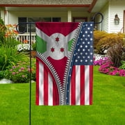 USA Burundi Zipper Flag Heritage Burundian Garden Flag, Double-Sided Outdoor Yard Decor 11.5 x 17.5 Inch