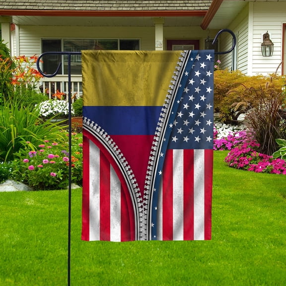 Zipper Flag American Show Colombian Flag USA Colombia Patriotic Root Garden Flag (11.5x17.5) Double Sided-USA Flags Premium Polyester-Decorative Indoor Outdoor Flag