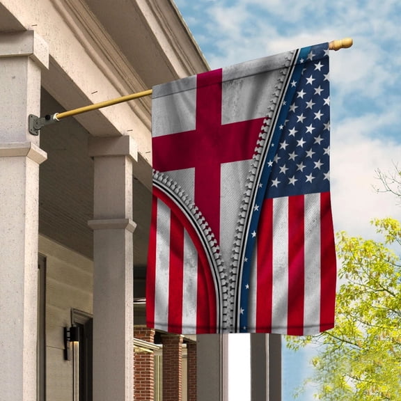 USA Zipper Flag Heritage Show English England House Flag, Double-Sided Outdoor Yard Decor 29.5 x 39.5 Inch
