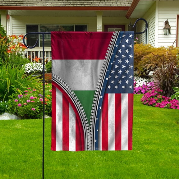 Zipper Flag American Show Hungarian Flag USA Hungary Patriotic Root Garden Flag (11.5x17.5) Double Sided-USA Flags Premium Polyester-Decorative Indoor Outdoor Flag
