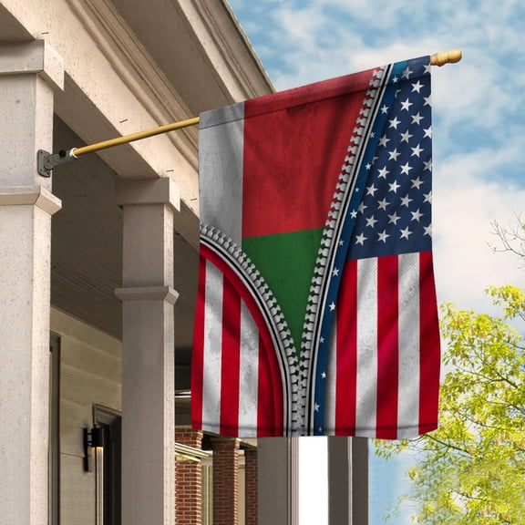 Zipper Flag American Show Malagasy Flag USA Madagascar Patriotic Root House Flag (29.5x39.5) Double Sided-USA Flags Premium Polyester-Decorative Indoor Outdoor Flag