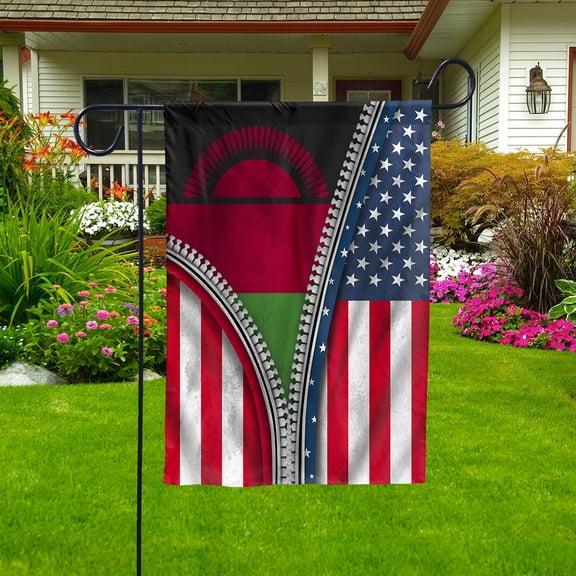 Zipper Flag American Show Malawian Flag USA Malawi Patriotic Root Garden Flag (11.5x17.5) Double Sided-USA Flags Premium Polyester-Decorative Indoor Outdoor Flag