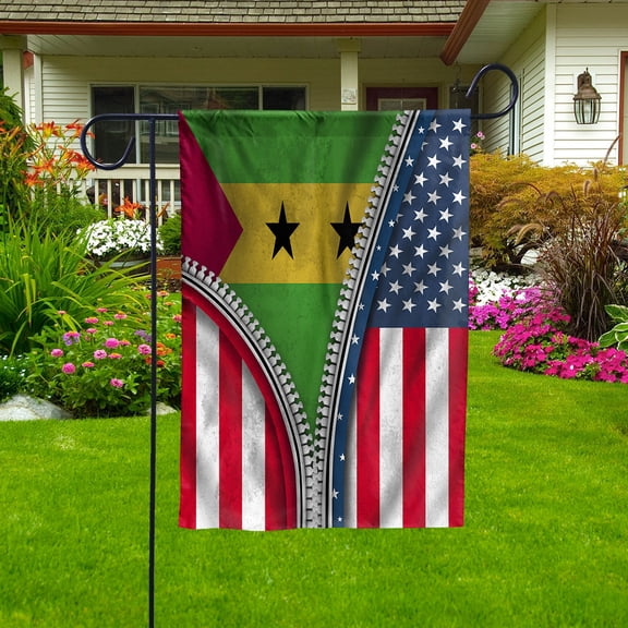 Zipper Flag American Show Sao Toman And Principe Flag USA Sao Tome And Principe Patriotic Root Garden Flag (11.5x17.5) Double Sided-USA Flags Premium Polyester-Decorative Indoor Outdoor Flag