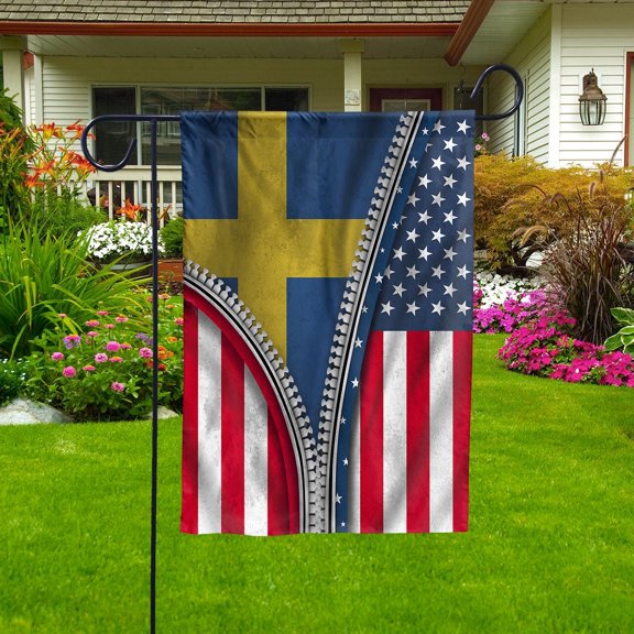 Zipper Flag American Show Swedish Flag USA Sweden Patriotic Root Garden Flag (11.5x17.5) Double Sided-USA Flags Premium Polyester-Decorative Indoor Outdoor Flag