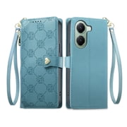 Zipper Folio Wallet Case for [Xiaomi Poco X7 Pro] with Card Slots, Kickstand & Wrist StrapBlue