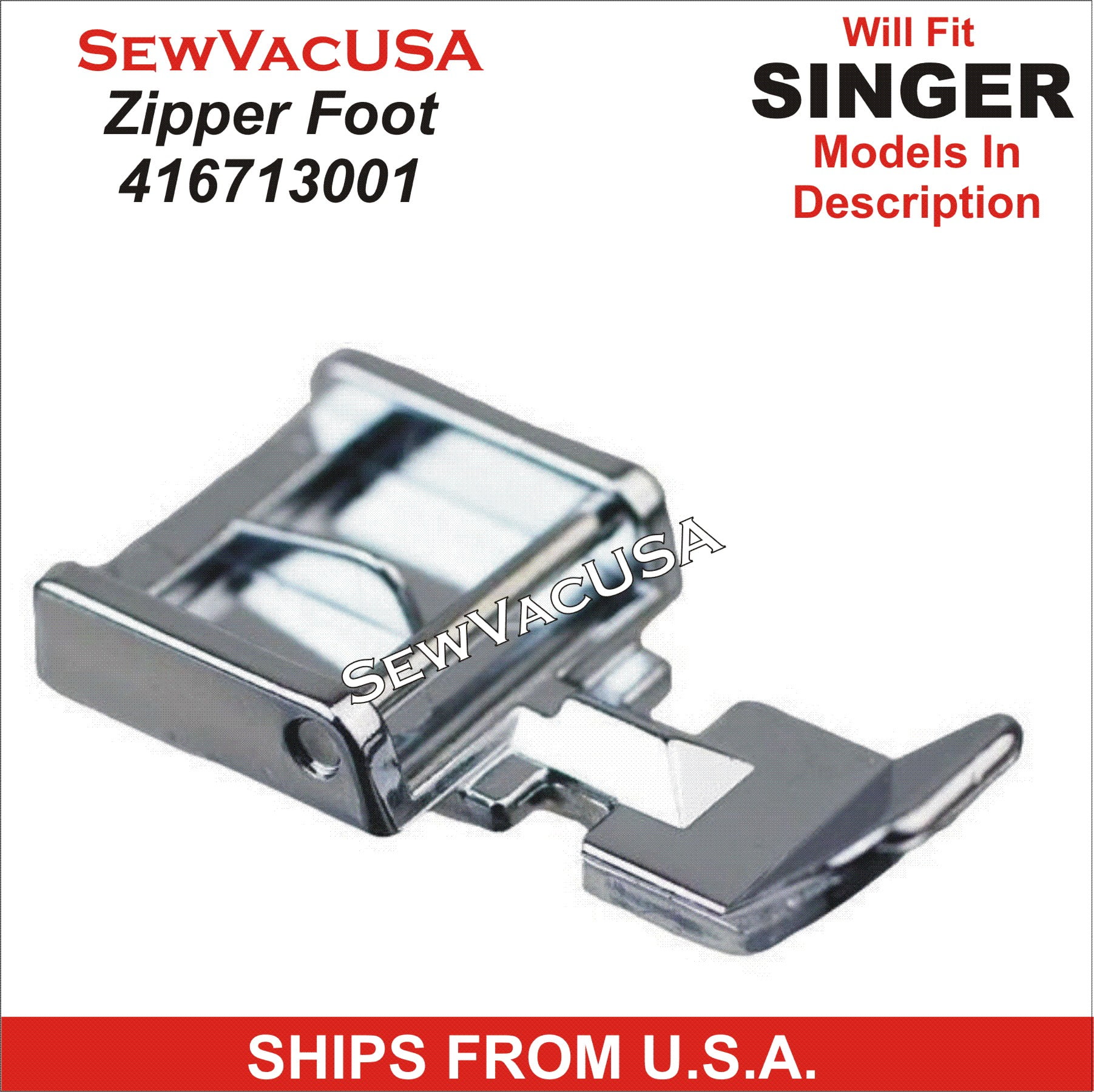 Zipper Foot 416713001 Fits Singer Legacy Models - Walmart.com