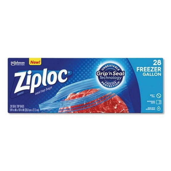 Zipper Freezer Bags, 1 Gal, 2.7 Mil, 9.6" X 12.1", Clear, 28/box, 9 Boxes/carton | Bundle of 5 Cartons
