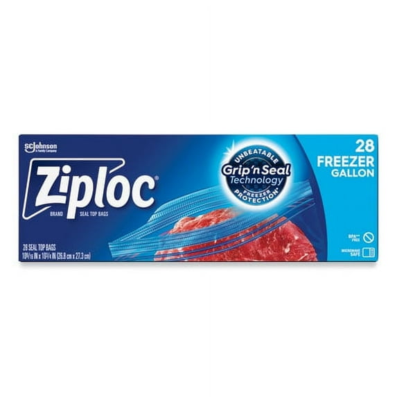 Zipper Freezer Bags, 1 Gal, 2.7 Mil, 9.6" X 12.1", Clear, 28/box | Bundle of 5 Boxes