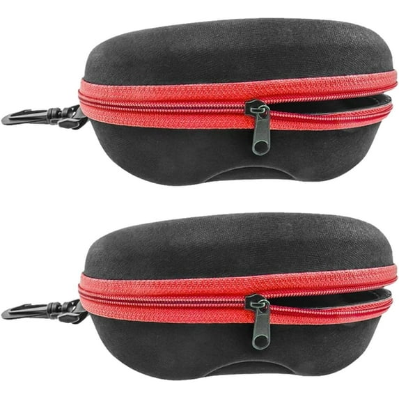 Zipper Hard Shell Sunglasses Cases, Portable Travel Eyeglasses Cases with Plastic Hook for Men Women