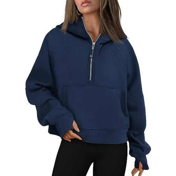 Zipper Hoodies Sweatshirts With Pocket Loose Sport Tops Long Sleeve Pullover Sweaters Winter Fall Outfits Women Clothing