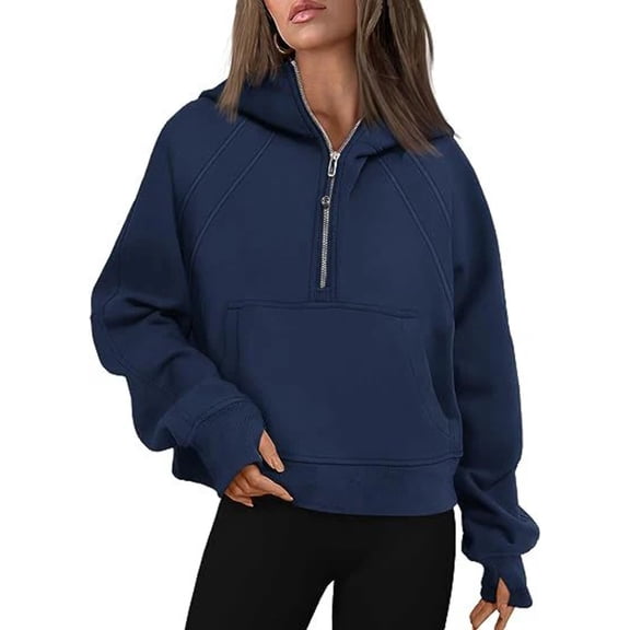Zipper Hoodies Sweatshirts With Pocket Loose Sport Tops Long Sleeve Pullover Sweaters Winter Fall Outfits Women Clothing