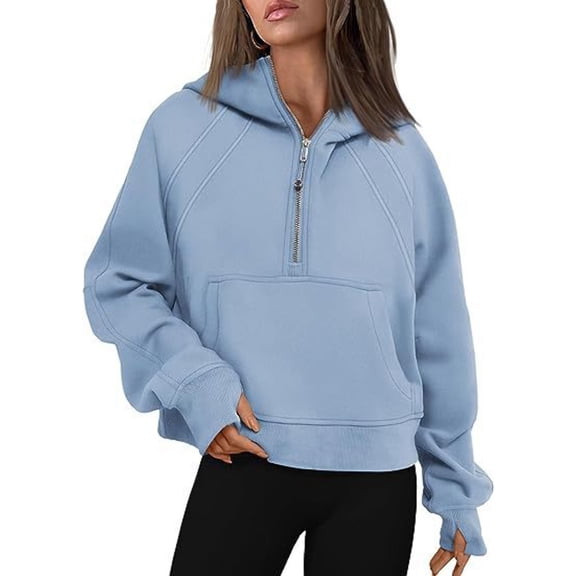 Zipper Hoodies Sweatshirts With Pocket Loose Sport Tops Long Sleeve Pullover Sweaters Winter Fall Outfits Women Clothing