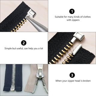 ULDIGI 24 Set Zipper Insertion Pin Replacement Zipper Slider Replacement  Zipper Stops Brass Zipper Repair Kit Universal Zipper Fixer Wallet Purses