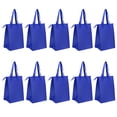thumbnail image 1 of Zipper Insulated Lunch Tote Bags Set of 10, Bulk Pack - Perfect for Work, School, Travel, Outdoor Events - Reflex Blue, 1 of 5