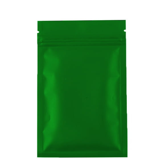 Zipper Lock Mylar Bag, Various Color 100pcs Smell Proof Candies Snack Storage Flat Aluminum Foil Packaging Ziplock Pouch (Matte Green 100pcs,12x18cm(4.75x7in))