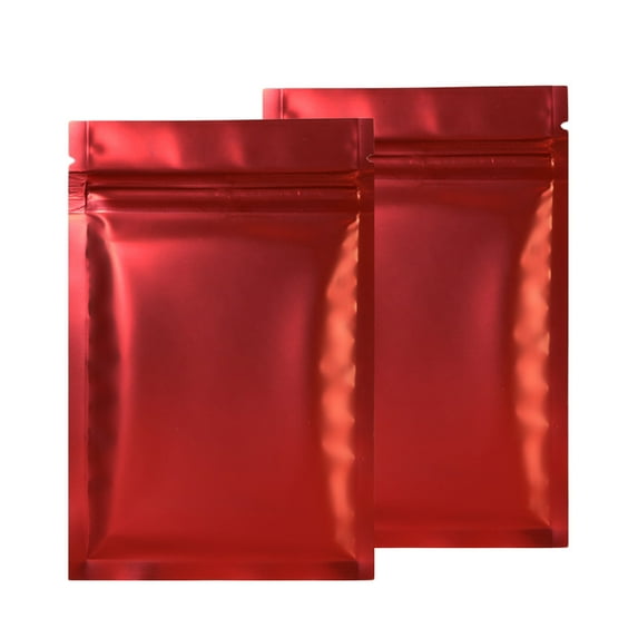Zipper Lock Mylar Bag, Various Color 100pcs Smell Proof Candies Snack Storage Flat Aluminum Foil Packaging Ziplock Pouch (Matte Red 100pcs,10x15cm(4x6in))