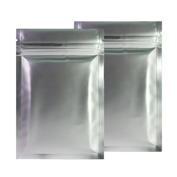 Zipper Lock Mylar Bag, Various Color 100pcs Smell Proof  Candies Snack  Storage Flat Aluminum Foil Packaging Ziplock Pouch (Matte Silver 100pcs,10x15cm(4x6in))